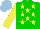 Silk - Green, yellow stars, yellow sleeves, light blue cap