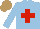 Silk - Light blue, red cross, light brown cap