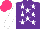 Silk - Purple, white stars, white sleeves, hot pink cap