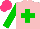 Silk - Pink, green cross, green sleeves, hot pink cap