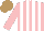 Silk - Pink, white stripes, light brown cap