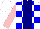 Silk - White, blue checks, navy stripe, pink sleeves, white cap