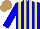 Silk - Blue, yellow stripes, light brown cap