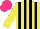 Silk - Yellow, black stripes, hot pink cap