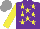 Silk - Purple, yellow stars, sleeves, grey cap