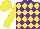 Silk - Purple, yellow, diamonds, yellow sleeves, yellow cap