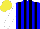 Silk - Blue, black stripes, white sleeves, yellow cap