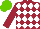 Silk - Maroon, white diamonds, light green cap