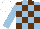 Silk - Light blue, brown checks, white cap