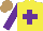 Silk - Yellow, purple cross, sleeves, light brown cap