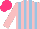 Silk - Pink, light blue stripes, hot pink cap