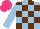 Silk - Light blue, brown checks, hot pink cap