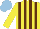 Silk - Yellow, brown stripes, light blue cap