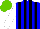 Silk - Blue, black stripes, white sleeves, light green cap