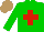 Silk - Green, red cross, light brown cap