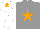 Silk - Grey, orange star, white sleeves, white cap, orange star