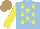 Silk - Light blue, yellow stars, yellow sleeves, light brown cap