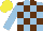 Silk - Light blue, brown checks, yellow cap