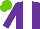 Silk - Purple, white stripe, light green cap