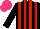 Silk - Black, red stripes, hot pink cap