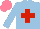 Silk - Light blue, red cross, salmon cap