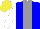 Silk - Blue, grey stripe, white sleeves, yellow cap