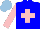 Silk - Blue, pink cross, pink sleeves, light blue cap