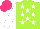 Silk - Lime, white stars, sleeves, hot pink cap