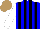 Silk - Blue, black stripes, white sleeves, light brown cap