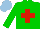 Silk - Green, red cross, light blue cap