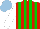 Silk - Red, green stripes, white sleeves, light blue cap