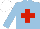 Silk - Light blue, red cross, white cap