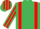 Silk - EMERALD GREEN, red braces, striped sleeves & cap