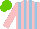 Silk - Pink, light blue stripes, light green cap