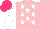 Silk - Pink, white stars, white sleeves, hot pink cap