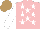 Silk - Pink, white stars, white sleeves, light brown cap