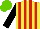 Silk - Yellow,and red stripes,black sleeves, light green cap