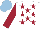 Silk - White, maroon stars, maroon sleeves, light blue cap