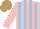 Silk - Pink, light blue stripes, light brown cap