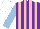 Silk - Purple, pink stripes, light blue sleeves, white cap