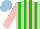 Silk - Pink, green stripes, light blue cap