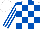 Silk - White and royal blue check, striped sleeves