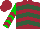 Silk - Maroon, hunter green chevrons, maroon chevrons on green sleeves