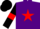 Silk - Purple, Yellow star, Black sleeves, Red armlets and star on Black cap