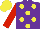 Silk - Purple, yellow spots, red sleeves, yellow cap