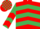 Silk - Red and Emerald Green chevrons, Emerald Green sleeves, Red chevrons, check cap