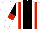 Silk - White, red stripes, black stripe, black, white halved sleeves, red armlets, white cap