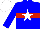 Silk - Blue, red hoop, white star, white cap