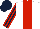 Silk - white, red panel, dark blue sleeves, red stripes on dark blue cap
