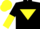 Silk - Black, Yellow inverted triangle, halved sleeves, Yellow cap